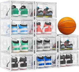 caktraie 10 Pack Thicken Shoe Organizer Stackable caktraie 10 Pack Thicken Shoe Organizer Stackable