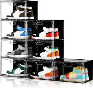 Amllas New 8 Pack Shoe Boxes Stackable, Large Shoe Storage Organizer with Lids,Drop Side Shoe Containers for Entryway,Sneaker Storage Fit up to US Size 13 for Men/Women(13x 10.6x 8.3) Amllas New 8 Pack Shoe Boxes Stackable, Large Shoe Storage Organizer with Lids,Drop Side Shoe Containers for Entryway,Sneaker Storage Fit up to US Size 13 for Men/Women(13x 10.6x 8.3)