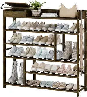 Bamworld Shoe Rack for Front Door Entrance Bamboo Shoe Organizer with Storage Box Free Standing Shoe Cabinet Wooden Shoe Storage Shelf for entryway, Closet and Doorway (Dark Brown) Bamworld Shoe Rack for Front Door Entrance Bamboo Shoe Organizer with Storage Box Free Standing Shoe Cabinet Wooden Shoe Storage Shelf for entryway, Closet and Doorway (Dark Brown)