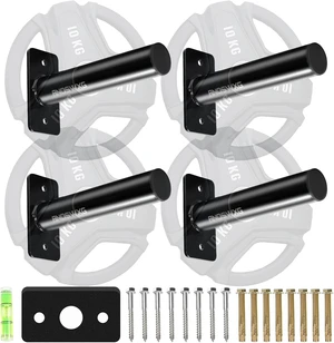 Wall-Mounted Strength Training Plate Storage Rack Fits 2 or1 Wall-Mounted Strength Training Plate Storage Rack Fits 2 or1