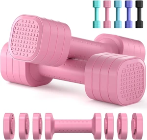 Zempox Adjustable Dumbbell Set, 4 in 1 Free Weight Dumbbell Set for Women, Hand Weight for Women at Home, Each 2lb 3lb 4lb 5lb with TPU Soft Rubber Handle for Home Gym Aquatic Fitness Equipment Zempox Adjustable Dumbbell Set, 4 in 1 Free Weight Dumbbell Set for Women, Hand Weight for Women at Home, Each 2lb 3lb 4lb 5lb with TPU Soft Rubber Handle for Home Gym Aquatic Fitness Equipment