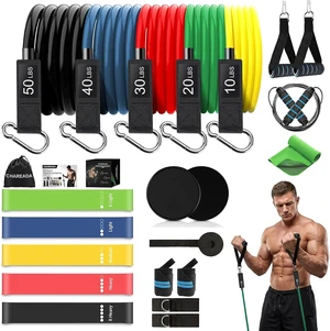 23 Pack Resistance Bands Set Workout Bands, 5 Stackable Exercise Bands 23 Pack Resistance Bands Set Workout Bands, 5 Stackable Exercise Bands