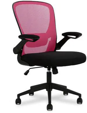 Dkeli Home Office Chair Pink Ergonomic Desk with Adjustable Lumbar Support & Flip-up Armrests Mesh Computer Thickened Cushion Swivel Executive for Women, Dkeli Home Office Chair Pink Ergonomic Desk with Adjustable Lumbar Support & Flip-up Armrests Mesh Computer Thickened Cushion Swivel Executive for Women,