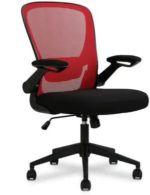 Dkeli Home Office Chair, Ergonomic Desk Chair with Adjustable Lumbar Support & Flip-up Armrests, Mesh Computer Chair with Thickened Cushion, Swivel Executive Chair for Adults, Red Dkeli Home Office Chair, Ergonomic Desk Chair with Adjustable Lumbar Support & Flip-up Armrests, Mesh Computer Chair with Thickened Cushion, Swivel Executive Chair for Adults, Red