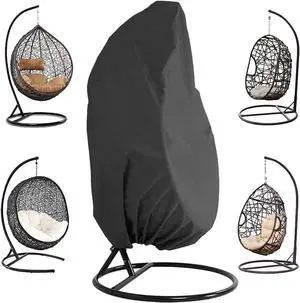 Foldable Wicker Chair Cover,Hanging Egg Chair,Swing Chair Cover,Lounging Chair for Indoor Outdoor Bedroom Patio Garden (Black) Foldable Wicker Chair Cover,Hanging Egg Chair,Swing Chair Cover,Lounging Chair for Indoor Outdoor Bedroom Patio Garden (Black)