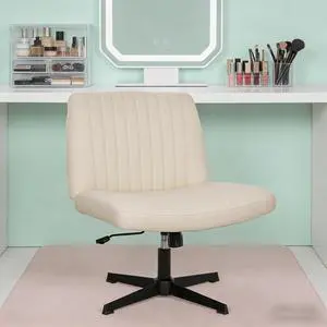 Dkelincs Criss Cross Chair Desk Computer Chair with Adjustable Back & Height, Comfortable Vanity Chair, 300 Lbs, Beige Dkelincs Criss Cross Chair Desk Computer Chair with Adjustable Back & Height, Comfortable Vanity Chair, 300 Lbs, Beige