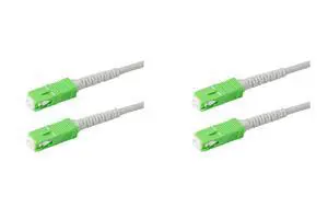 2-Pack 12 Meter SC/APC to SC/APC 3.0mm White Simplex Riser OFNR Fiber Patch Cable, Corning SMF-28 Singlemode 9/125um Ultra Fiber, OS1/OS2 Compatible 2-Pack 12 Meter SC/APC to SC/APC 3.0mm White Simplex Riser OFNR Fiber Patch Cable, Corning SMF-28 Singlemode 9/125um Ultra Fiber, OS1/OS2 Compatible