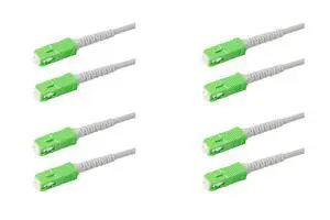 4-Pack 7 Meter SC/APC to SC/APC 3.0mm White Simplex Riser OFNR Fiber Patch Cable, Corning SMF-28 Singlemode 9/125um Ultra Fiber, OS1/OS2 Compatible 4-Pack 7 Meter SC/APC to SC/APC 3.0mm White Simplex Riser OFNR Fiber Patch Cable, Corning SMF-28 Singlemode 9/125um Ultra Fiber, OS1/OS2 Compatible