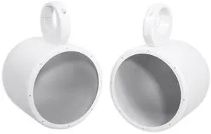 Pair MAC80W 8" White Aluminum Wakeboard Tower Speaker Pods, Waterproof, Marinized, Universal Fit for Marine and Powersports Pair MAC80W 8" White Aluminum Wakeboard Tower Speaker Pods, Waterproof, Marinized, Universal Fit for Marine and Powersports
