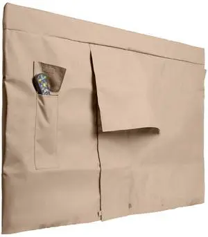 Outdoor Full TV Cover Heavy-Duty Polyester All-Weather Protection for Mounted & Freestanding TVs, Fleece Lined, Rip-Resistant, Touch Fasteners, Remote Pocket, 60-64 Inches, Ripstop Tan Outdoor Full TV Cover Heavy-Duty Polyester All-Weather Protection for Mounted & Freestanding TVs, Fleece Lined, Rip-Resistant, Touch Fasteners, Remote Pocket, 60-64 Inches, Ripstop Tan