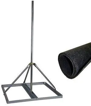 EZ NP-60-200 Non-Penetrating Roof Mount with 2" x 53" Mast Bundle with Rubber Roof Mat EZ NP-60-200 Non-Penetrating Roof Mount with 2" x 53" Mast Bundle with Rubber Roof Mat