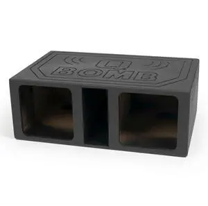 QPower QBOMB12VLSQ Double 12 Inch 42 Hertz Frequency Extra Large Vented Side Ported Speaker Square Box Enclosure with Spring Loaded Terminal QPower QBOMB12VLSQ Double 12 Inch 42 Hertz Frequency Extra Large Vented Side Ported Speaker Square Box Enclosure with Spring Loaded Terminal