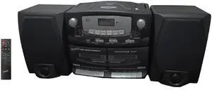 Black Edition Vintage Bluetooth Stereo System Home Music Audio System, CD/MP3 Player, AM/FM Radio, Dual Cassette Player/Rec USB inputs, Detachable Speakers, AC/DC Black Edition Vintage Bluetooth Stereo System Home Music Audio System, CD/MP3 Player, AM/FM Radio, Dual Cassette Player/Rec USB inputs, Detachable Speakers, AC/DC
