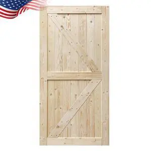 ® 40in x 80in Barn Door, Unfinished British Brace Barn Door/Modern Style/Solid Wood/Simple Assembly is Required,Without Sliding Hardware ® 40in x 80in Barn Door, Unfinished British Brace Barn Door/Modern Style/Solid Wood/Simple Assembly is Required,Without Sliding Hardware
