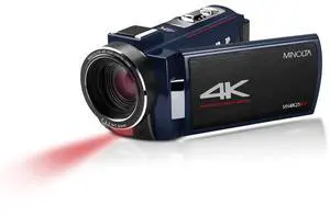 Camcorder - 4K Ultra HD, 30MP Photos, Night Vision with IR LEDs, 16X Zoom, Time-Lapse, Anti-Shake, 3" Touchscreen, HDMI USB Output, SD Slot, CMOS Sensor (Blue) Camcorder - 4K Ultra HD, 30MP Photos, Night Vision with IR LEDs, 16X Zoom, Time-Lapse, Anti-Shake, 3" Touchscreen, HDMI USB Output, SD Slot, CMOS Sensor (Blue)