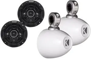 White Mini Wake Tower Marine Enclosures Loaded 4" DSC Speakers White Mini Wake Tower Marine Enclosures Loaded 4" DSC Speakers