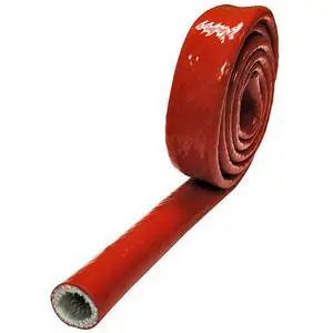 4" Thermo Armor Silicone Coated Fiberglass Fire Sleeve - 5 Feet - Red/Orange 4" Thermo Armor Silicone Coated Fiberglass Fire Sleeve - 5 Feet - Red/Orange