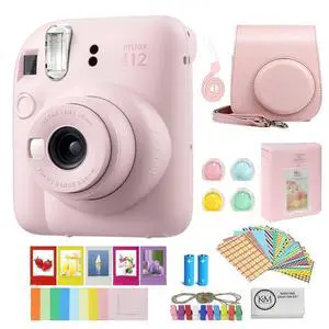 INSTAX Mini 12 Instant Film Camera | Blossom Pink Bundled with Instax Accessory Bundle + Cleaning Cloth (8 Items) INSTAX Mini 12 Instant Film Camera | Blossom Pink Bundled with Instax Accessory Bundle + Cleaning Cloth (8 Items)