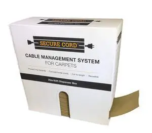 Cable Management System for Carpeted Surfaces, Removable and Reusable (82 feet, Taupe) Cable Management System for Carpeted Surfaces, Removable and Reusable (82 feet, Taupe)