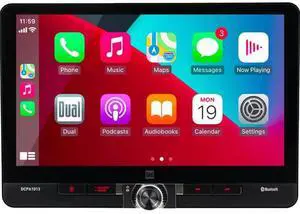 Dual DCPA1013 1-DIN 10.1"" Apple CarPlay Android Auto Digital Multimedia Receiver Dual DCPA1013 1-DIN 10.1"" Apple CarPlay Android Auto Digital Multimedia Receiver