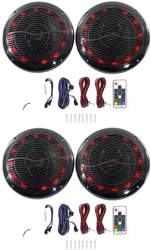 RMC65LB 6.5" 1200-Watt peak/600-Watt RMS 2-Way Marine Speaker with LED Light System, CEA Compliant, Waterproof and UV Resistant, for Boat Outdoor Audio, 4-Piece RMC65LB 6.5" 1200-Watt peak/600-Watt RMS 2-Way Marine Speaker with LED Light System, CEA Compliant, Waterproof and UV Resistant, for Boat Outdoor Audio, 4-Piece