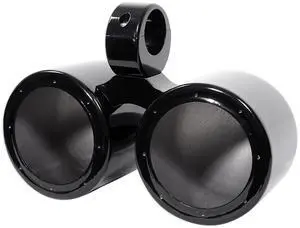 DMAC65B Dual 6.5 in Black Aluminum Wakeboard Tower Speaker Enclosure with Universal 2 in-2.5 in Clamps, Waterproof, High Efficiency Design DMAC65B Dual 6.5 in Black Aluminum Wakeboard Tower Speaker Enclosure with Universal 2 in-2.5 in Clamps, Waterproof, High Efficiency Design