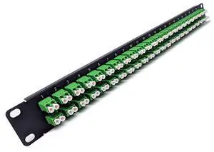 1U 48port High Density Patch Panel, Loaded with LC Duplex Singlemode APC Green Colored Adapters 1U 48port High Density Patch Panel, Loaded with LC Duplex Singlemode APC Green Colored Adapters
