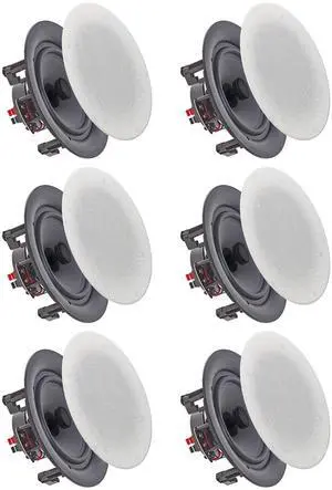 Set of 6 Frameless 5.25 Inch 8 Ohm 175 Watts Speakers, Flush Mount in-Wall in-Ceiling 2-Way Mid Bass Woofer Speaker - Perfect for Home, Office, Kitchen, Living Room Set of 6 Frameless 5.25 Inch 8 Ohm 175 Watts Speakers, Flush Mount in-Wall in-Ceiling 2-Way Mid Bass Woofer Speaker - Perfect for Home, Office, Kitchen, Living Room
