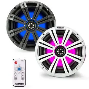8 Inch KM-Series Marine Speaker Bundle KM84LCW with KMLC LED Remote 8 Inch KM-Series Marine Speaker Bundle KM84LCW with KMLC LED Remote