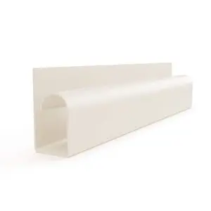 Large Hook Channel Cable Raceway Desk Cord and Wire Organizer - 59 Inch (Case of 20) - Ivory Large Hook Channel Cable Raceway Desk Cord and Wire Organizer - 59 Inch (Case of 20) - Ivory