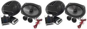 RV69.2C 2000-Watt Peak/440-Watt RMS 6x9 in 4-Ohm Component Car Speakers, Butyl Rubber Surrounds, Aluminum Voice Coils, for Car Audio Systems, 8-Piece RV69.2C 2000-Watt Peak/440-Watt RMS 6x9 in 4-Ohm Component Car Speakers, Butyl Rubber Surrounds, Aluminum Voice Coils, for Car Audio Systems, 8-Piece
