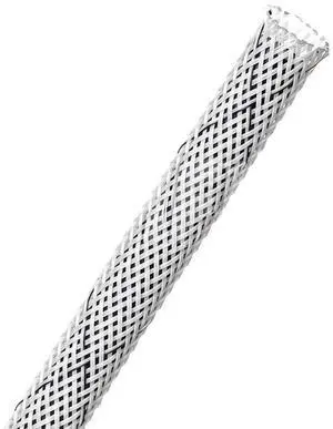 1" Flame Retardant PET Expandable Braided Sleeving Flexible Cable Protection Sleeve - 250 Feet - White 1" Flame Retardant PET Expandable Braided Sleeving Flexible Cable Protection Sleeve - 250 Feet - White