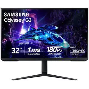 32-Inch Odyssey G3 (G30D) Series FHD Gaming Monitor, 1ms, 180Hz, AMD FreeSync, Adjustable Stand, Black Equalizer, Virtual Aim Point, Eye Saver Mode, Flicker-Free, LS32DG302ENXZA 32-Inch Odyssey G3 (G30D) Series FHD Gaming Monitor, 1ms, 180Hz, AMD FreeSync, Adjustable Stand, Black Equalizer, Virtual Aim Point, Eye Saver Mode, Flicker-Free, LS32DG302ENXZA