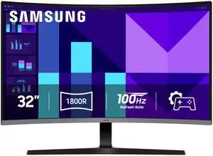 32-inch S3 (S39GD) FHD 100Hz Curved Monitor, Game Mode, Eye Saver Mode, Multiple Connectivity with HDMI Port, Built-in Speakers, LS32D39DGANXZA, 2025 32-inch S3 (S39GD) FHD 100Hz Curved Monitor, Game Mode, Eye Saver Mode, Multiple Connectivity with HDMI Port, Built-in Speakers, LS32D39DGANXZA, 2025