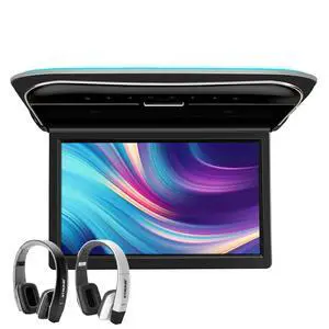 11.6 Inch Car Overhead Roof Mounted Monitor Screen Ultra-Thin Flip Down TV for Cars 1080P Car Video Player Supports IR, USB, HDMI, AV Input (No DVD), Black & White IR Headphones Included 11.6 Inch Car Overhead Roof Mounted Monitor Screen Ultra-Thin Flip Down TV for Cars 1080P Car Video Player Supports IR, USB, HDMI, AV Input (No DVD), Black & White IR Headphones Included