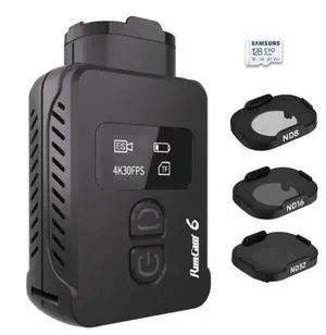 6 4K Wide Angle WiFi FPV PWM Action Sports Helmet Camera with 128GB SD Card and ND Filter Set 6-ND-128G (6-ND-128G) 6 4K Wide Angle WiFi FPV PWM Action Sports Helmet Camera with 128GB SD Card and ND Filter Set 6-ND-128G (6-ND-128G)