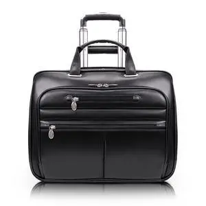 L Series, Wrightwood, Top Grain Cowhide Leather with Vegan Leather Trim, 17" Leather Wheeled Laptop Briefcase, Black (80505), one Size - Frustration-Free Packaging L Series, Wrightwood, Top Grain Cowhide Leather with Vegan Leather Trim, 17" Leather Wheeled Laptop Briefcase, Black (80505), one Size - Frustration-Free Packaging