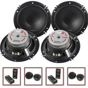 2 Pair Cerwin-Vega XED650C 6.5" 300W 2-Way Component Speaker System Tweeter Crossover 2 Pair Cerwin-Vega XED650C 6.5" 300W 2-Way Component Speaker System Tweeter Crossover