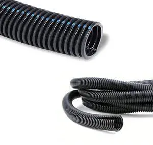 Flame Retardant Split Wire Loom Tubing 2 Inch 50 Ft Long - Black Self-Extinguishing Wire Conduit Cover for Cords - Corrugated Tubing and Protector Durable Polypropylene Flame Retardant Split Wire Loom Tubing 2 Inch 50 Ft Long - Black Self-Extinguishing Wire Conduit Cover for Cords - Corrugated Tubing and Protector Durable Polypropylene