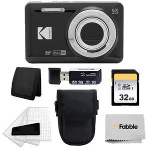 Kodak PIXPRO FZ55 Digital Camera (Black) + Black Point & Shoot Camera Case + 64GB SD Memory Card + Tri-fold Memory Card Wallet + Hi-Speed SD USB Card Reader + More! Kodak PIXPRO FZ55 Digital Camera (Black) + Black Point & Shoot Camera Case + 64GB SD Memory Card + Tri-fold Memory Card Wallet + Hi-Speed SD USB Card Reader + More!