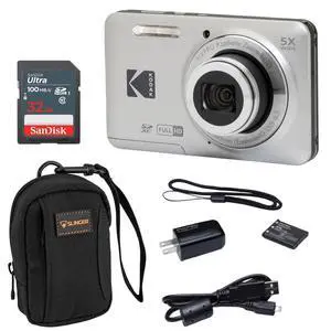 PIXPRO FZ55-BK 16MP Digital Camera 5X Optical Zoom 28mm Wide Angle 1080P Full HD Video 2.7" LCD Vlogging Camera. Bundle with SD Card and Slinger Camera Bag (Silver) PIXPRO FZ55-BK 16MP Digital Camera 5X Optical Zoom 28mm Wide Angle 1080P Full HD Video 2.7" LCD Vlogging Camera. Bundle with SD Card and Slinger Camera Bag (Silver)