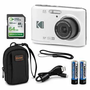 PIXPRO FZ45-BK 16MP Digital Camera 4X Optical Zoom 27mm Wide Angle 1080P Full HD Video 2.7" LCD Vlogging Camera, Bundle with Camera Case and 32GB SD Card (White) PIXPRO FZ45-BK 16MP Digital Camera 4X Optical Zoom 27mm Wide Angle 1080P Full HD Video 2.7" LCD Vlogging Camera, Bundle with Camera Case and 32GB SD Card (White)