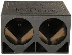 QPower QBOMB12TB-DUAL Dual 12-Inch Triangle Ported Subwoofer Box Enclosure with Durable Bed Liner Spray for Car Audio Systems QPower QBOMB12TB-DUAL Dual 12-Inch Triangle Ported Subwoofer Box Enclosure with Durable Bed Liner Spray for Car Audio Systems