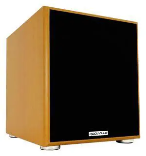 Rock Shaker 10 Wood 10" Subwoofer, 600W Peak/300W RMS Powered Home Theater Sub, Deep Bass, MDF Cabinet, Adjustable Controls, for Movies and Music Rock Shaker 10 Wood 10" Subwoofer, 600W Peak/300W RMS Powered Home Theater Sub, Deep Bass, MDF Cabinet, Adjustable Controls, for Movies and Music