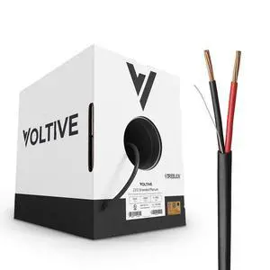 22/2 Stranded Alarm Wire, Plenum CL3P, Black, 1000ft - 22AWG, 2 Conductors, Stranded Bare Copper, UL Listed - V-1298-2 22/2 Stranded Alarm Wire, Plenum CL3P, Black, 1000ft - 22AWG, 2 Conductors, Stranded Bare Copper, UL Listed - V-1298-2