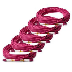 trueCABLE LC to LC OM4 Fiber Patch Cable, 30m (98.42ft), UPC Polish, 100GB Multimode (MM) Duplex 50/125um, Riser Rated (OFNR), UL Listed, 5 Pack, Violet trueCABLE LC to LC OM4 Fiber Patch Cable, 30m (98.42ft), UPC Polish, 100GB Multimode (MM) Duplex 50/125um, Riser Rated (OFNR), UL Listed, 5 Pack, Violet