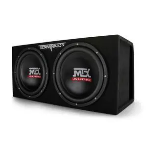 Audio Dual Subwoofer Vented Enclosure with High Resolution Feature, Aviation Carpet and Floor Standing Mounting Type for Vehicle, Black Audio Dual Subwoofer Vented Enclosure with High Resolution Feature, Aviation Carpet and Floor Standing Mounting Type for Vehicle, Black