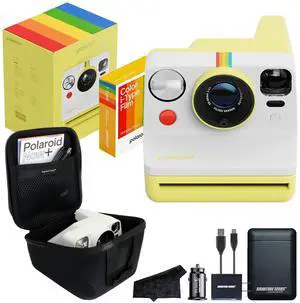 Polaroid Now 3rd Generation i-Type Instant Film Camera with 16 Color Film Photos, Yellow, with Signature Series Power Bundle Polaroid Now 3rd Generation i-Type Instant Film Camera with 16 Color Film Photos, Yellow, with Signature Series Power Bundle