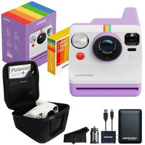 Polaroid Now 3rd Generation i-Type Instant Film Camera with 16 Color Film Photos, Purple, with Signature Series Power Bundle Polaroid Now 3rd Generation i-Type Instant Film Camera with 16 Color Film Photos, Purple, with Signature Series Power Bundle