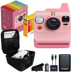 Polaroid Originals Now I-Type Instant Camera with 16 Color Film Photos and Signature Series Case (Gen 3 + Power Bundle, Pink) Polaroid Originals Now I-Type Instant Camera with 16 Color Film Photos and Signature Series Case (Gen 3 + Power Bundle, Pink)